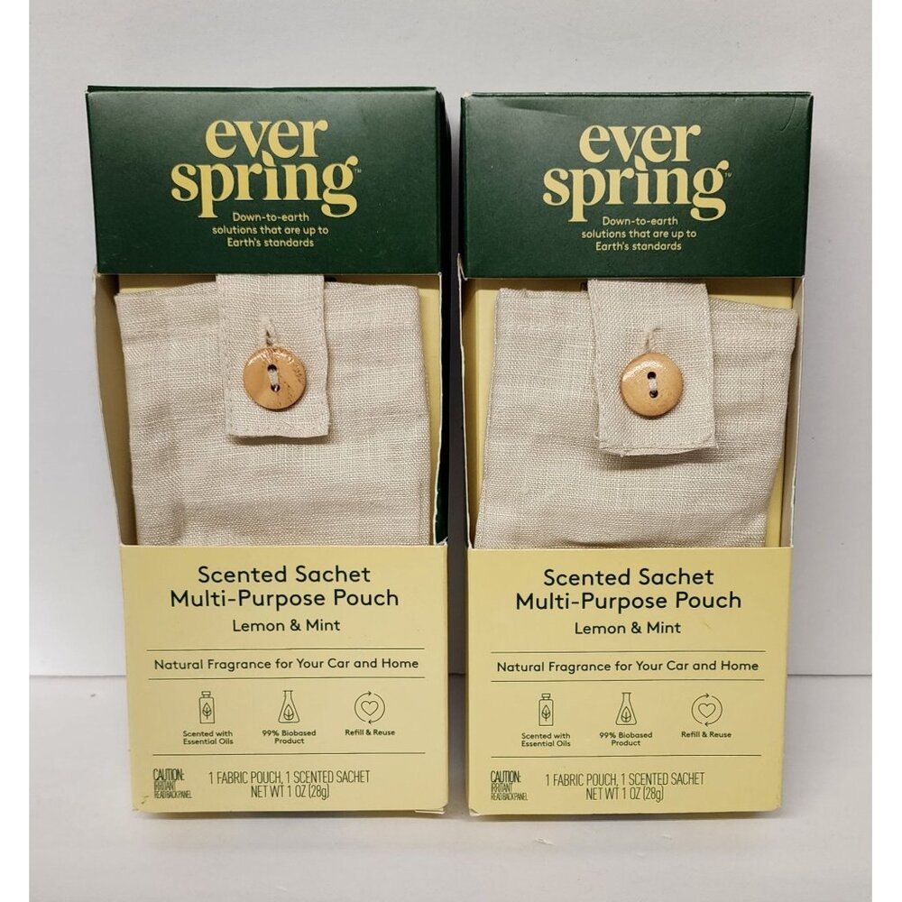 Ever spring Scented Sachet Multi-Purpose Pouch Lemon & Mint / Pack of 2